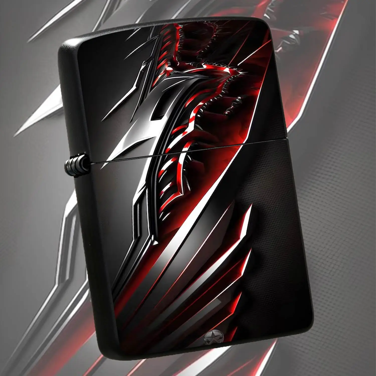 Trendy Avant-Garde Red-Black Streamline Art Lighter, Stylish Mecha-Style High-Definition Portable Igniter, Perfect For Daily Outings, Outdoor Gatherings, Business Gifting And All Scenarios, Exquisite Eye-Catching Piece For Personal Use Or G