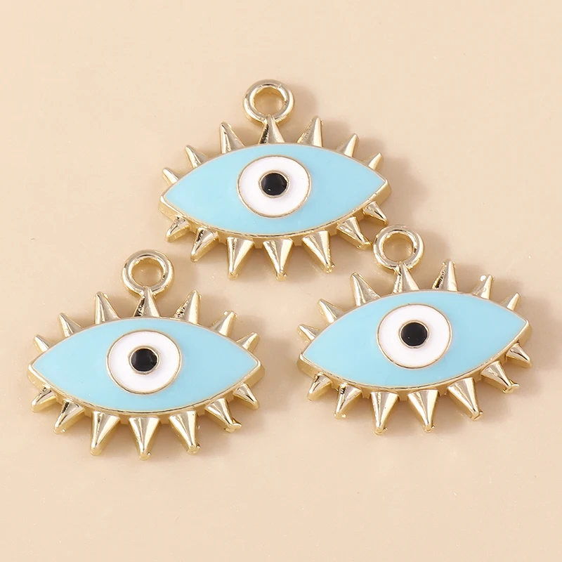 

20pcs 18x17mm Cute Enamel Evil Eye Charms Pendants for Jewelry Making Drop Earrings Necklaces Bracelets DIY Crafts Accessories