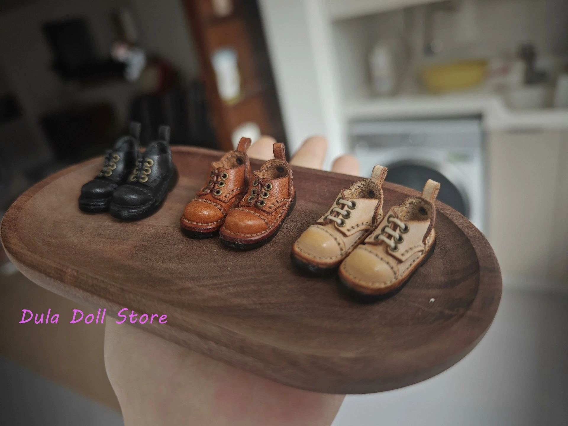 2026 Dula Doll Handmade Lace Up Small Leather Shoes for Blythe OB22 OB24 Azone Small Fish Body Dolls