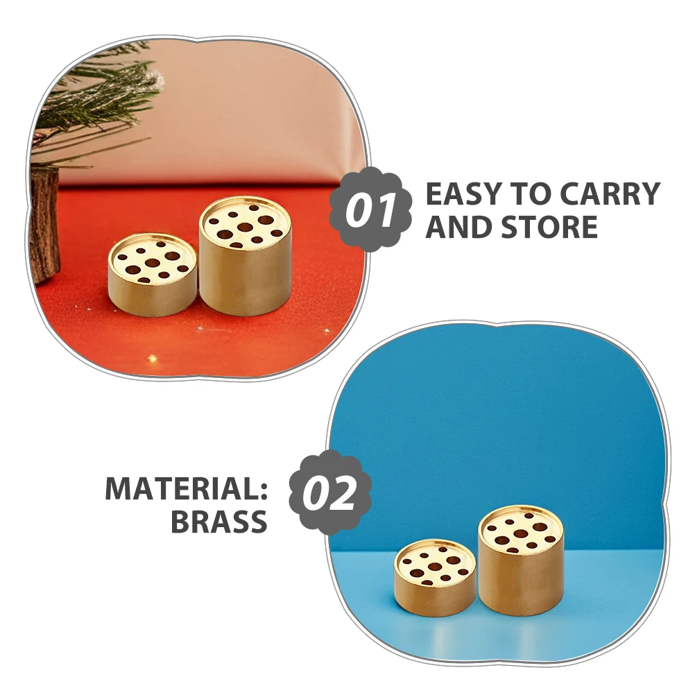 

4pcs Incense Sticks Holder 9 Holes Incense Stick Burner For Aromatherapy Compact Round Metal Base Ideal For Home Decor Censer