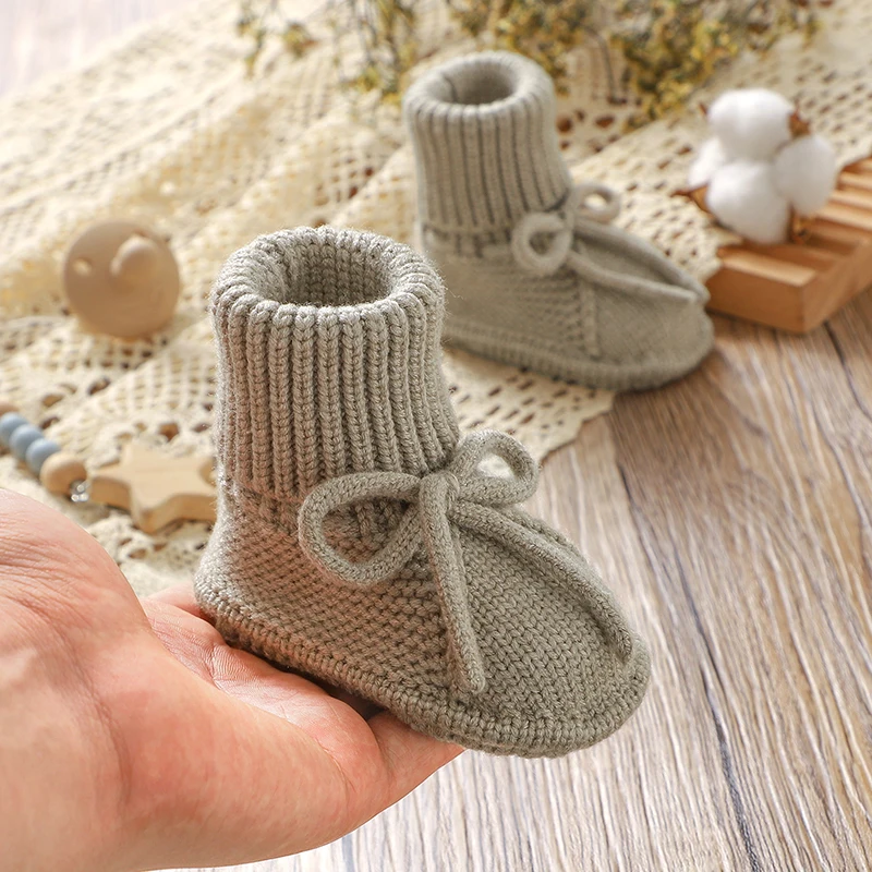 Atmungsaktive rutsch feste Säuglings jungen Mädchen erste Wanderschuhe lässig solide gestrickt Neugeborenen Unisex Boden Pre walker Kleinkind leicht