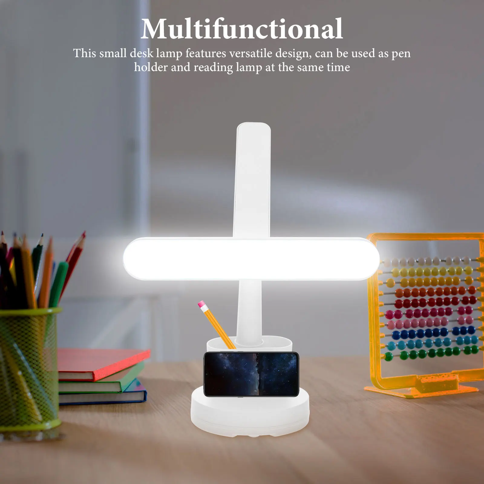 

1Set Desk Lamp Small LED Dimmable Reading Light Touch Control Table Lamp Pen Holder Study Light for Home Office Dorm