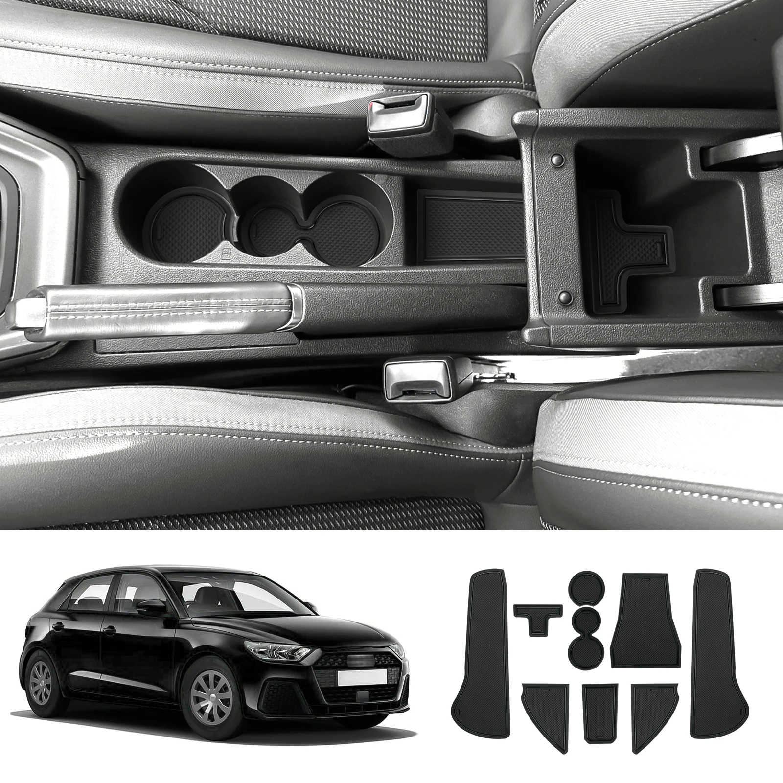 Tapete de ranhura de porta LFOTPP para Audi A1 GB 2019-2024 2025 Tapete antiderrapante para carro Almofadas de ranhura de porta de borracha Carro Audi A1 GB 2025 Acessórios