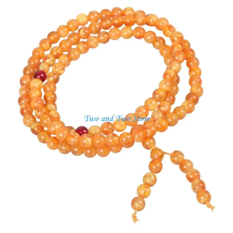 HX6F Round Amber Beads Bracelet Neck Jewelry Ergonomic Design Enjoy Daily Comfort