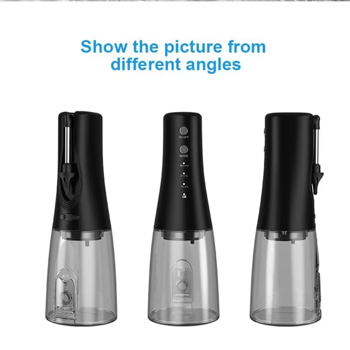 غسول أذن كهربائي مع تنظيف شمع الأذن 3 سرعات و8 رؤوس شطف IPX7 غسول أذن قابل لإعادة الشحن مع خزان مياه 350 مل