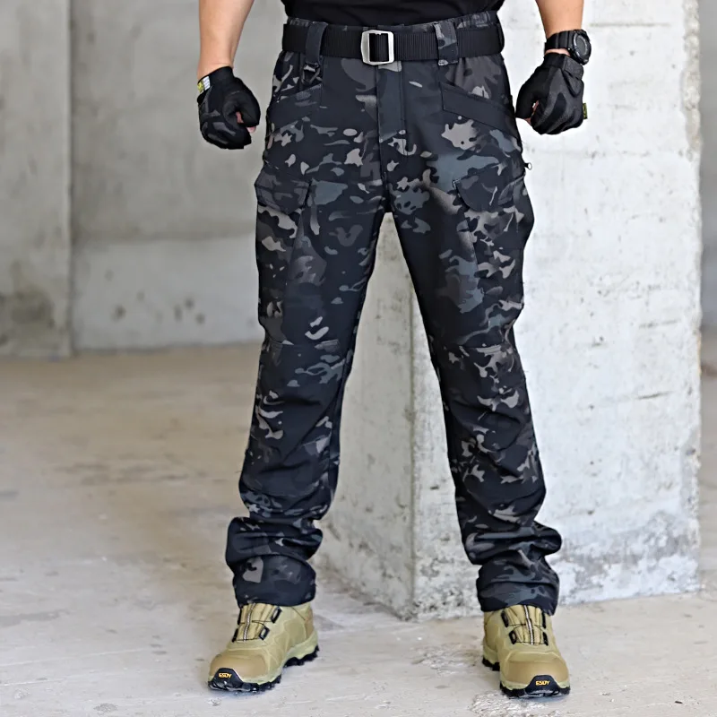 Pantalones militares de felpa para hombre