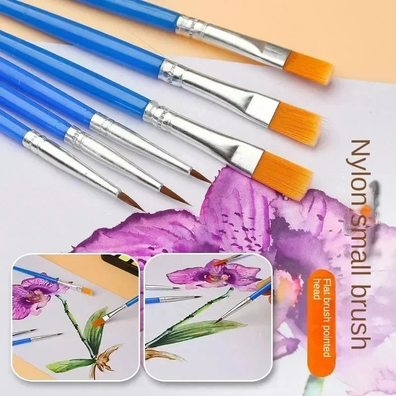 10/30/60PCS Paint Brushes Set Acrylic With Flat Round Pointed Paint Brushes Craft Watercolor Oil Paint Brushes Painting Supplies