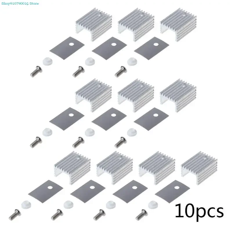 

76HD TO-220 Aluminum Sheet Heatsink Transistor Heat Sink Cooler Radiator 10PCS/Set