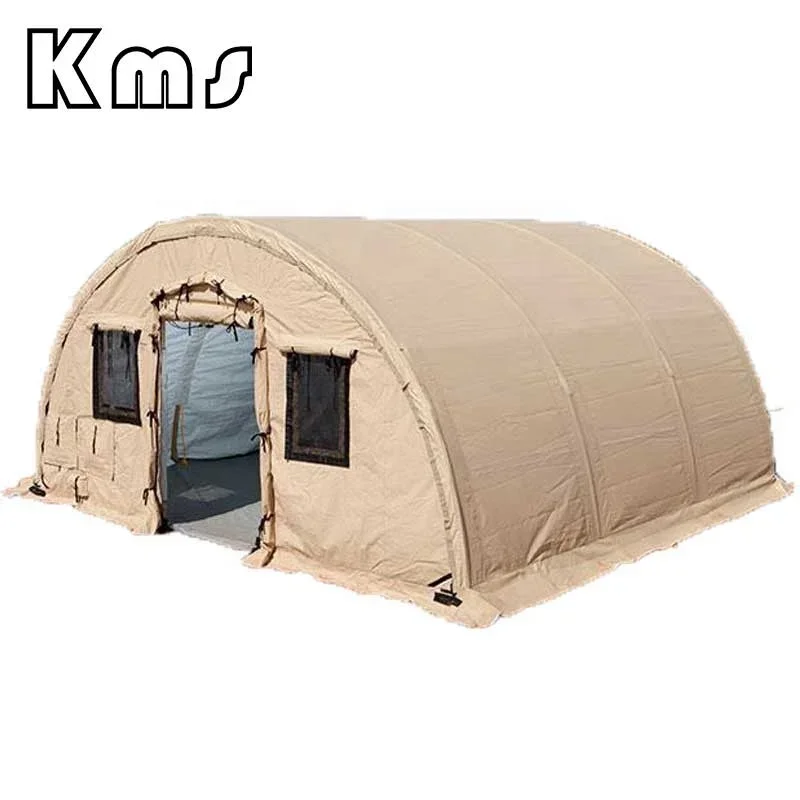 

KMS Professional Hot Sale 5.5x5.5M Arched Frame Structure Khaki Outdoor Camping Accommodation Tent