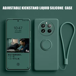 Case for Realme 12 Pro Plus Liquid Silicone Ring Holder Soft Phone Skin Cover for Realme 12 Pro + Upgrade Shockproof Back Fundas