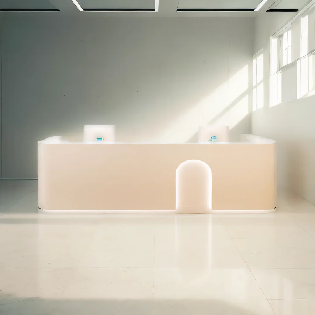 

Luxury Furniture Office Lectern Simple Professional Customer Center Help Desk Reception Counter Long Front Bureau Aesthetic