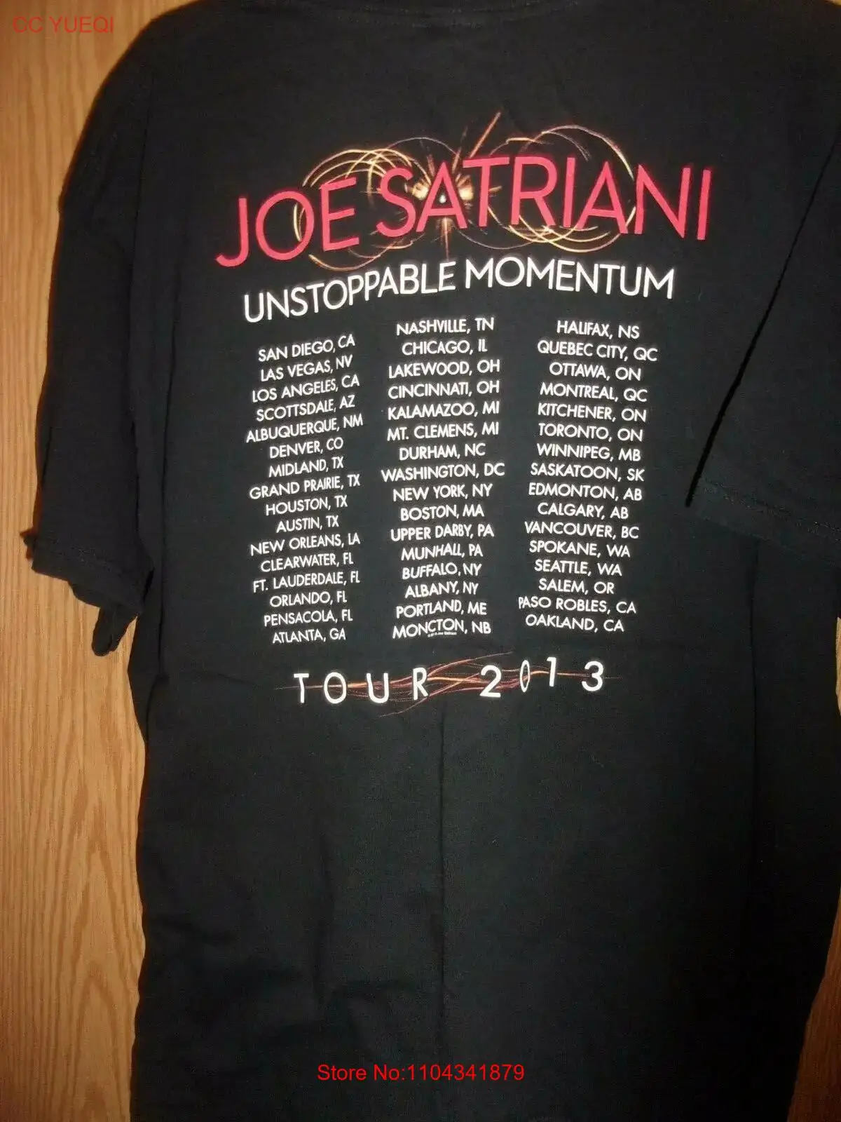 JOE SATRIANI Unstoppable Momentum tour 2013 black XL t shirt