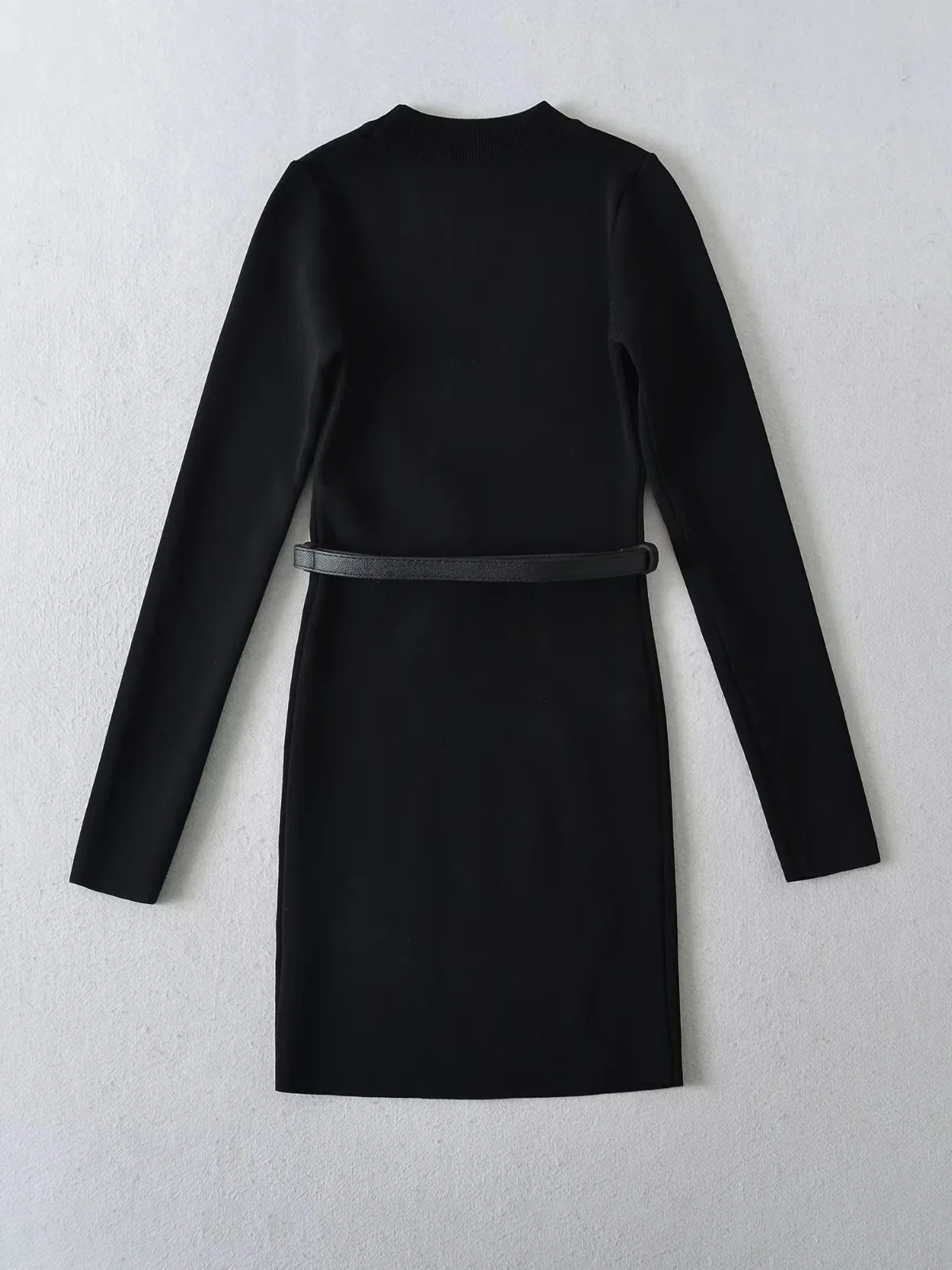 تنورة طويلة محبوكة للتخسيس مع حزام مضاد للكرة للسيدات تنورة Ter Ne Bodycon Bla ذات ياقة عالية كاجوال Sle #2