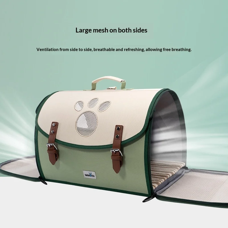 Mochila porta mascotas plegable con bandolera y asa para gato/perro - imagen 3