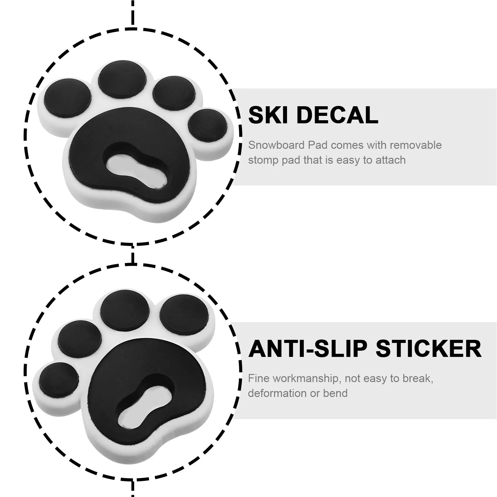 

4 шт., нескользящая накладка для сноуборда, лыжные наклейки, милая наклейка для катания на коньках, уличный аксессуар, подушка из силикагеля, противоскользящая накладка для стомп, снежинка