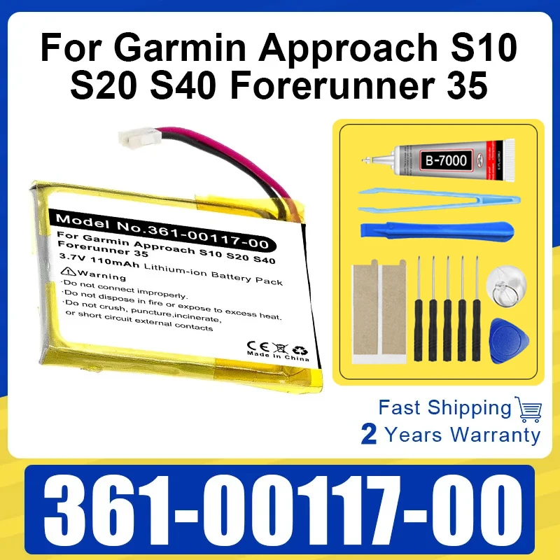 Li-ion Battery 361-00117-00 For GARMIN Forerunner 30 35 Rechargeable Battery 110mAh GPS Running Part Replacement