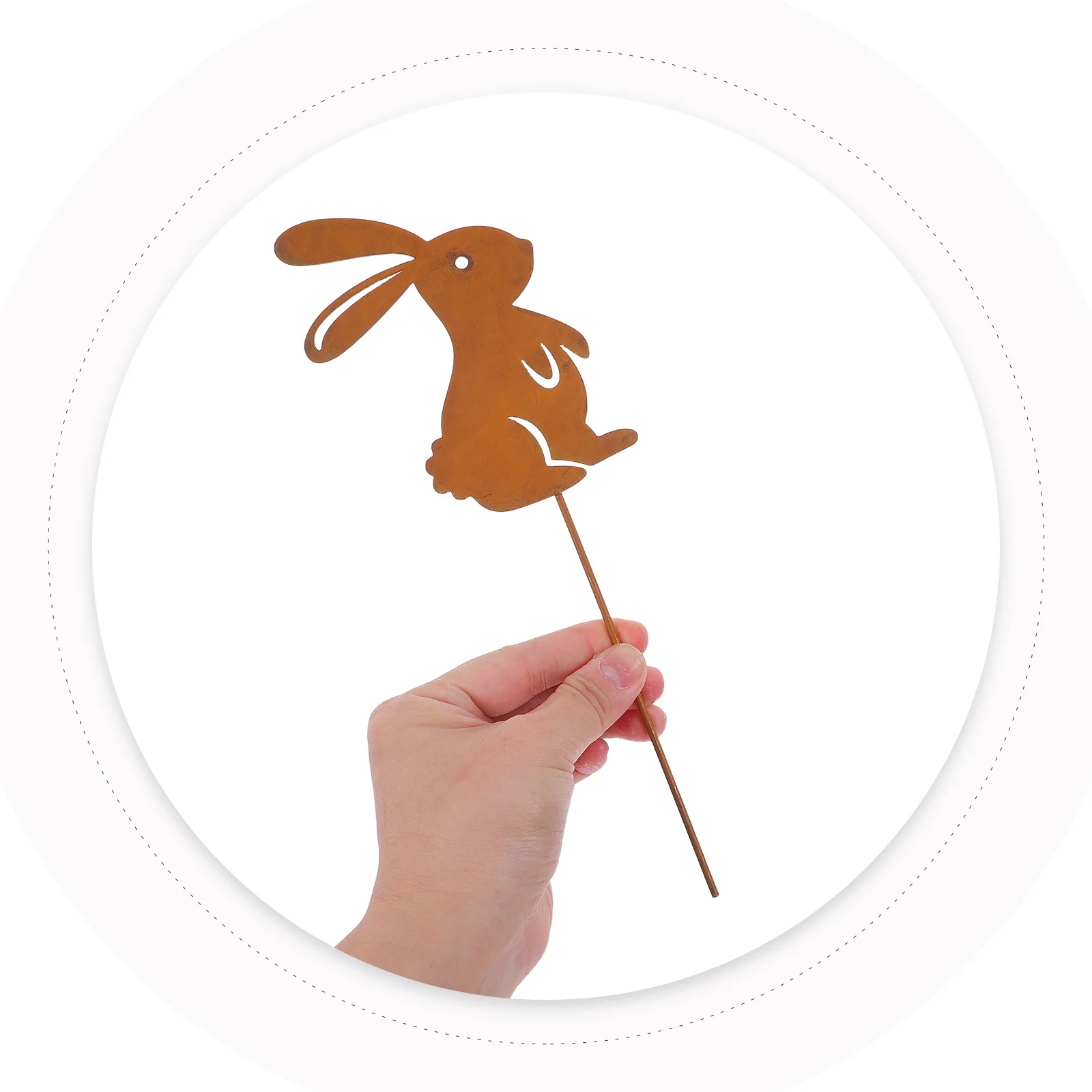 

2Pcs Bunny Garden Stake Rustic Metal Rabbit Silhouette Yard Stakes Outdoor Easter Lawn Flowerbeds Planters Metal Yard Stakes