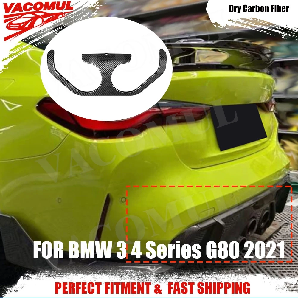 

VACOMUL Dry Carbon Fiber Rear Bumper Diffuser Car Exhaust Decoration for BMW G80 G82 G83 M3 M4 2021+ Rear Exhaust Trim Lip