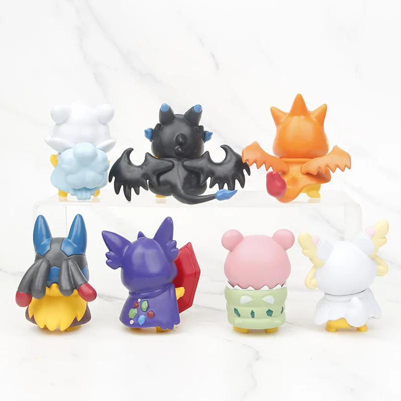 7pcs/set Pokemon Pikachu as Charizard Slowbro Lucario Slowbro Figure Toys 7cm