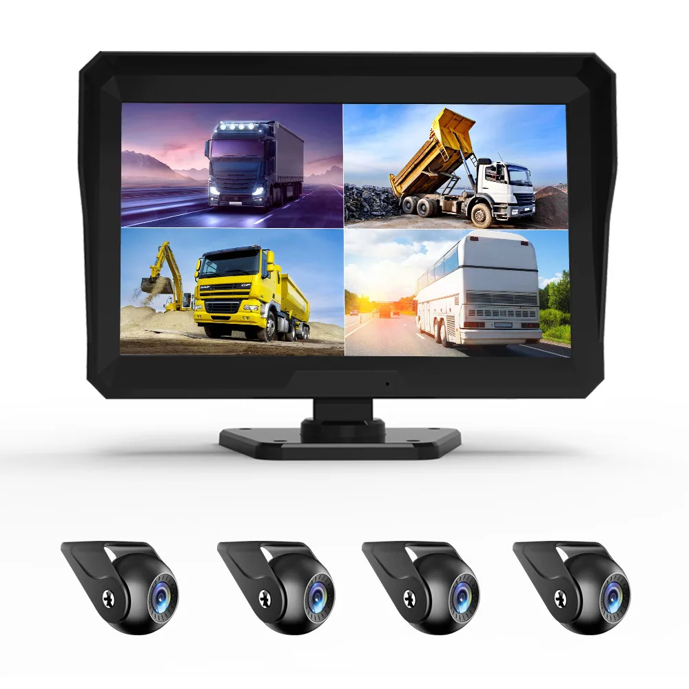 New 10-Inch Dual-Channel 24V HD Truck Driving Recorder with Front and Rear Cross-Border Car Reversing Image