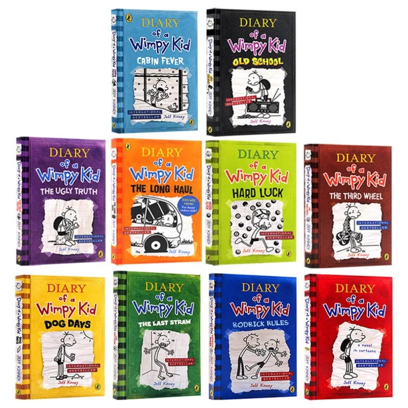 10Books/Set Diary of A Wimpy Kid Chinese Version  English  Comic Books for Children Kids Books