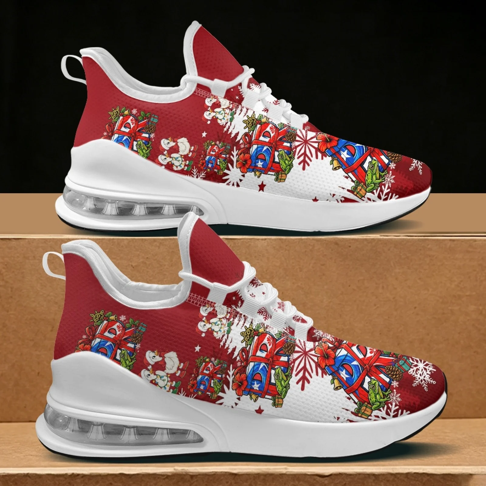 PENSTROLL Red Snowflake Patter - Breathable Mesh Athletic Shoes recension och pris