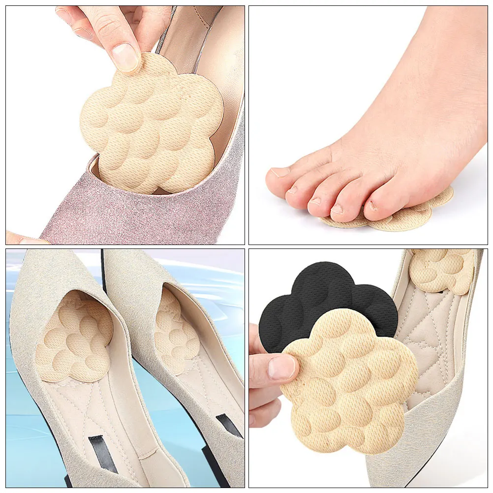 

2pcs Heel Inserts For High Heels Soft Sponge Forefoot Pads Metatarsal Massage Cushion Anti Slip Comfort Half Size Fit Reusable