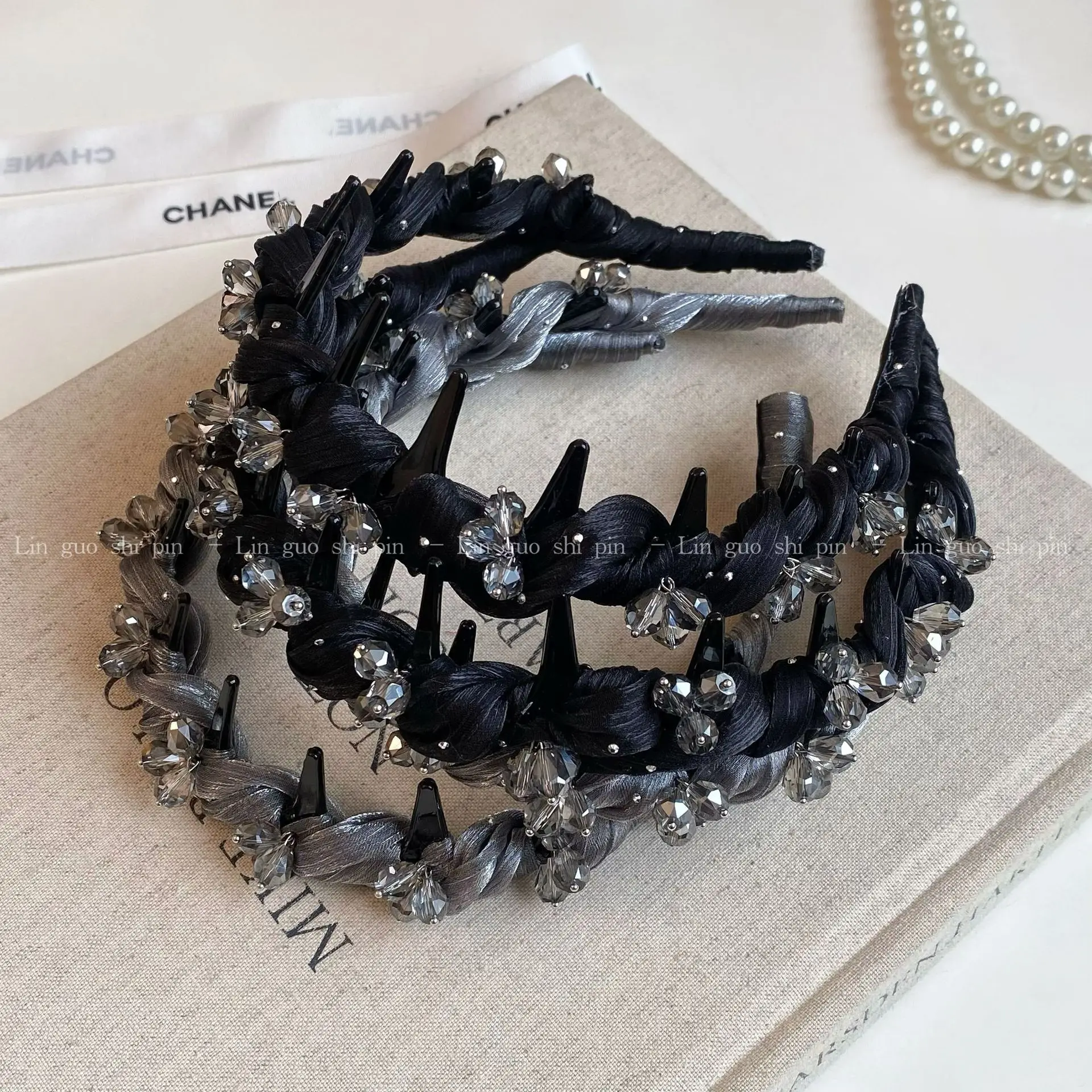 1pc Rhinestone Wrapped Headband Spring New High Crown Non Slip Jagged Edge Hair Hoop for Women Light Luxury Elegant