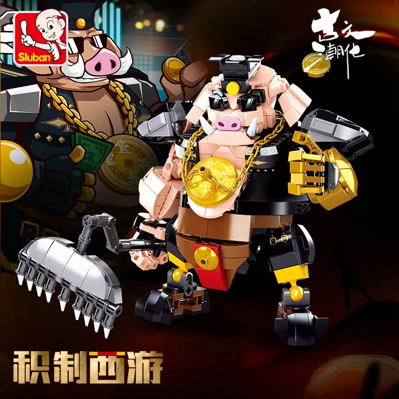 

Monkey Robot Model Building Blocks City Classic Games Sluban DIY China Movies Action Figure PIG Bricks Sets Toys for Kids Boys