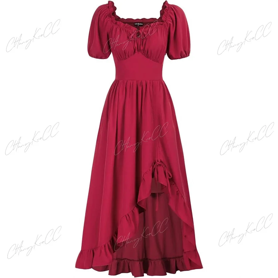 

Винтажное женское платье в стиле ретро с длинным рукавом длиной до пола, средневековое платье, костюм на Хэллоуин для вечеринки, женская одежда