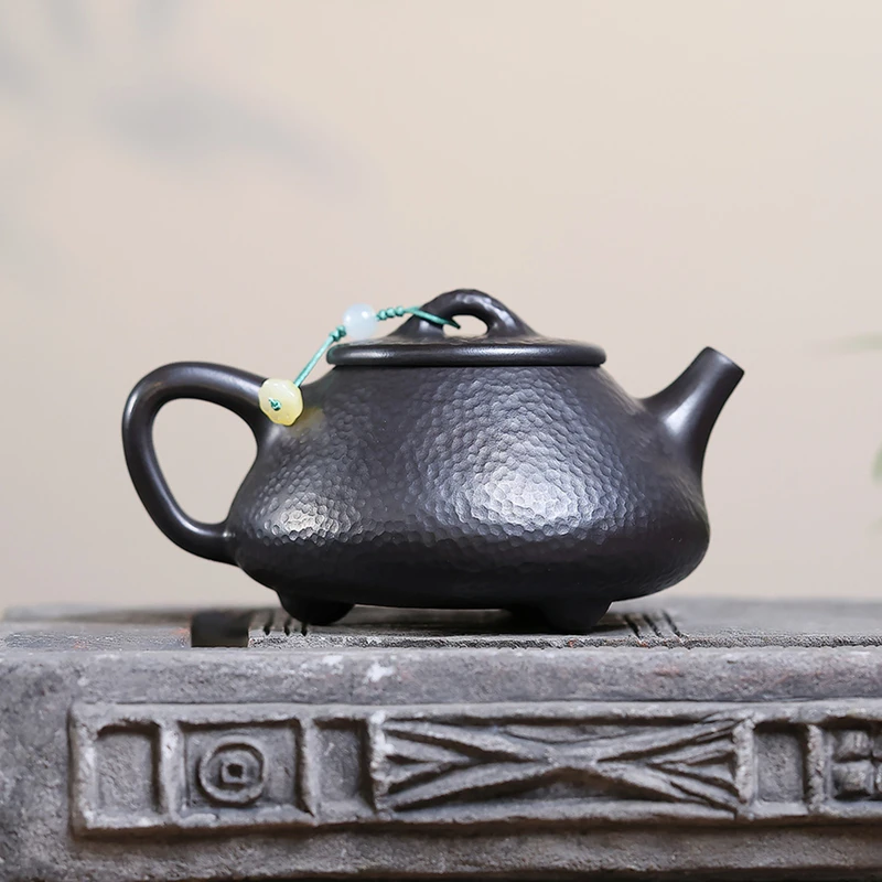 250ml Chinese Yixing Purple Clay Teapots Creative Handmade Stone Scoop Zisha Tea Pot Beauty Kettle Teaware Tea Ceremony Gifts