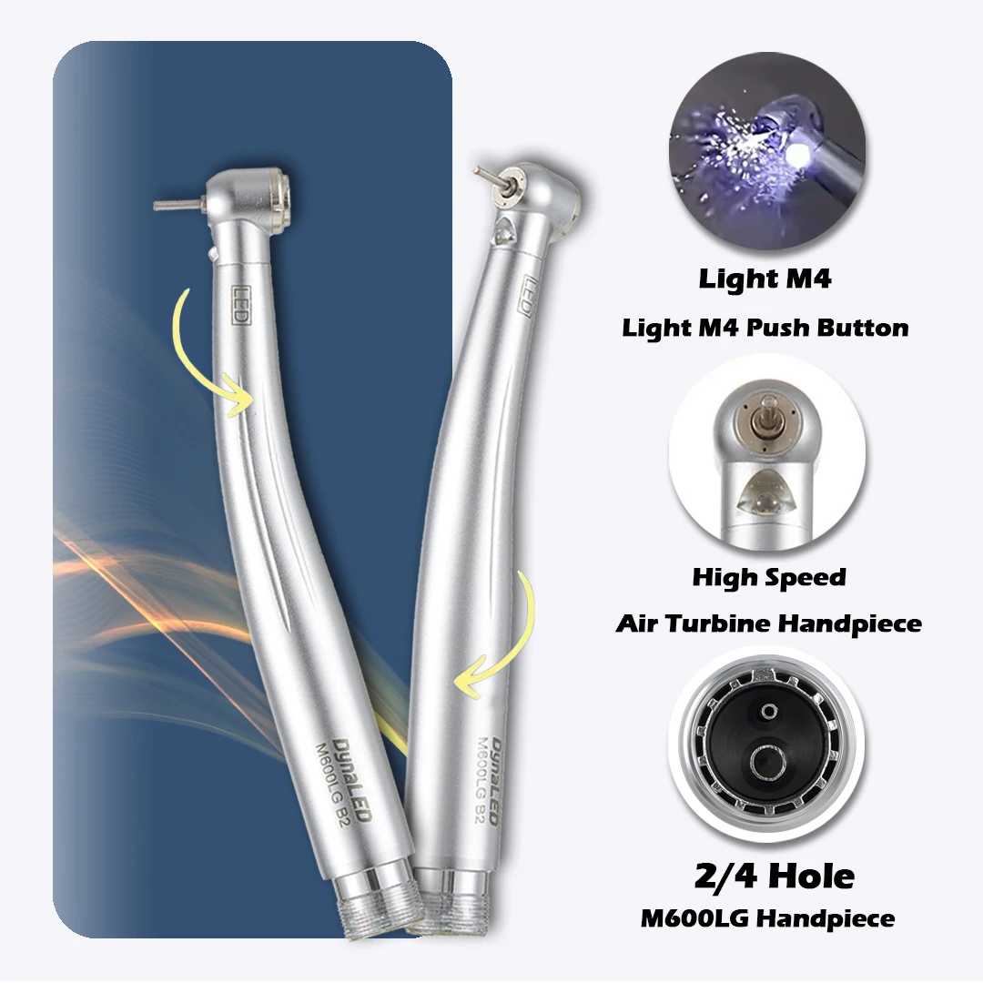 LED Handpiece ทันตกรรมความเร็วสูง PUSH ปุ่ม 3 สเปรย์น้ําแบริ่งเซรามิคทันตกรรมเคล็ดลับ Air Turbine หมุนสูงปากกา