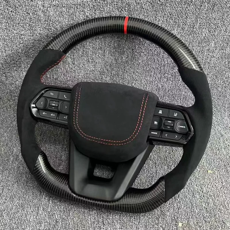 

Customized Carbon Fiber Suede Leather Car Steering Wheel For Toyota LC300 Basto Prado Cool Luze Land Steering Wheel