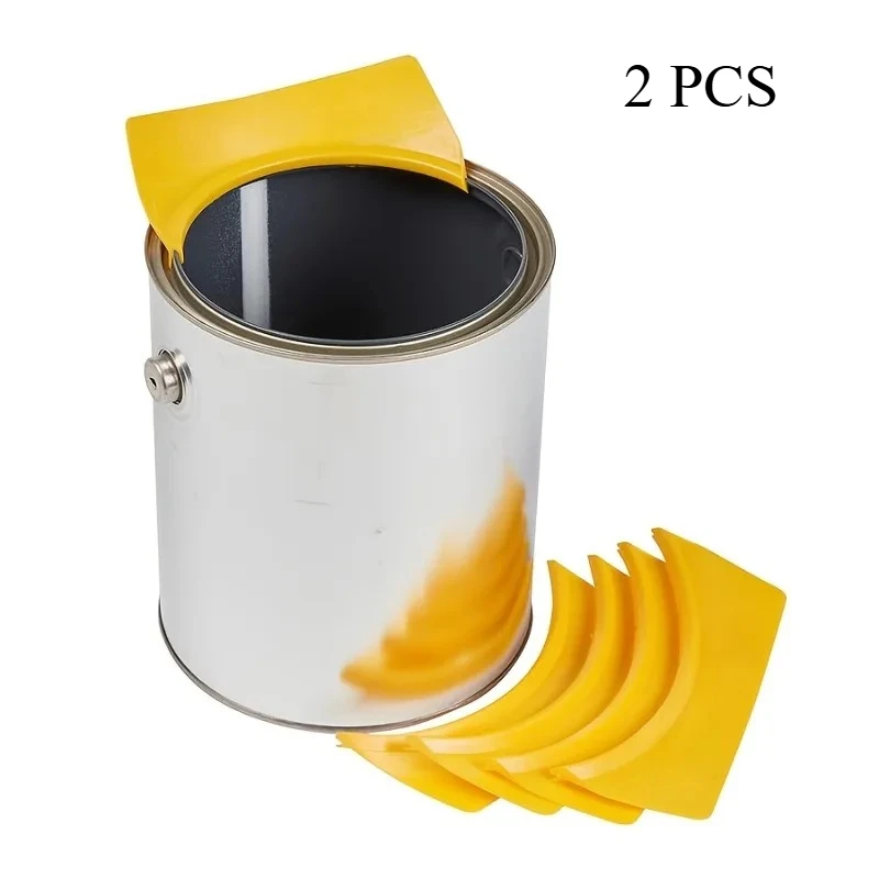 2Pcs Paint Can Spout Fits All Pint Quart & Gallon Painting Cans All In One Pouring Accessory Paint Brush Holder & Wiper