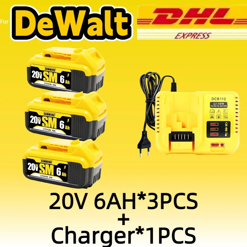

Latest 20V, 6.0AH suitable for Dewalt 20V MAX power tool battery, replaceable DCB2D DCB205 DCB204