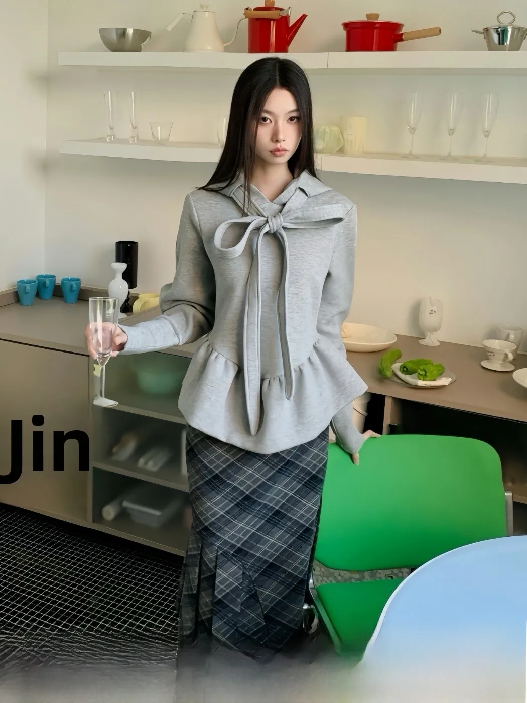 

MOXI ey Long Sve Толстовка женская свободная силуэт весенний букет свитшот Ele Sle повседневная однотонная китайская происхождение