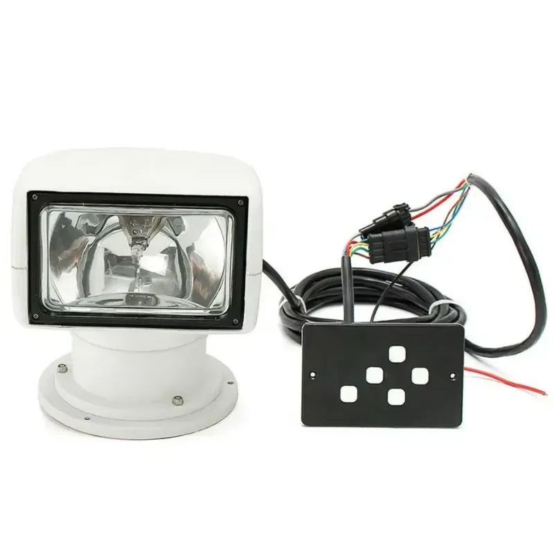 12V 100W 2500LM 3200K LED Remote Control Spotlight for Boats Trucks Cars Marine Search-Halogen Yellow Light Source