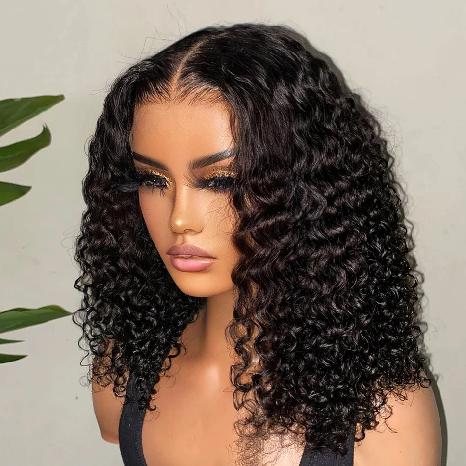 Curly Short Bob 250% HD 13X6 Lace Frontal Human Hair Wigs Deep Water Wave 13X4 Lace Front Wig 5x5 Closure Glueless Ready to Go