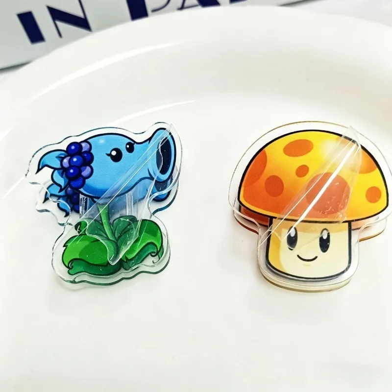 6PCS Plants Vs. Zombies Cartoon Anime Game Peripheral Acrylic PP Clip Cute Note Clip File Book Clip for Test Papers Documents - view 4