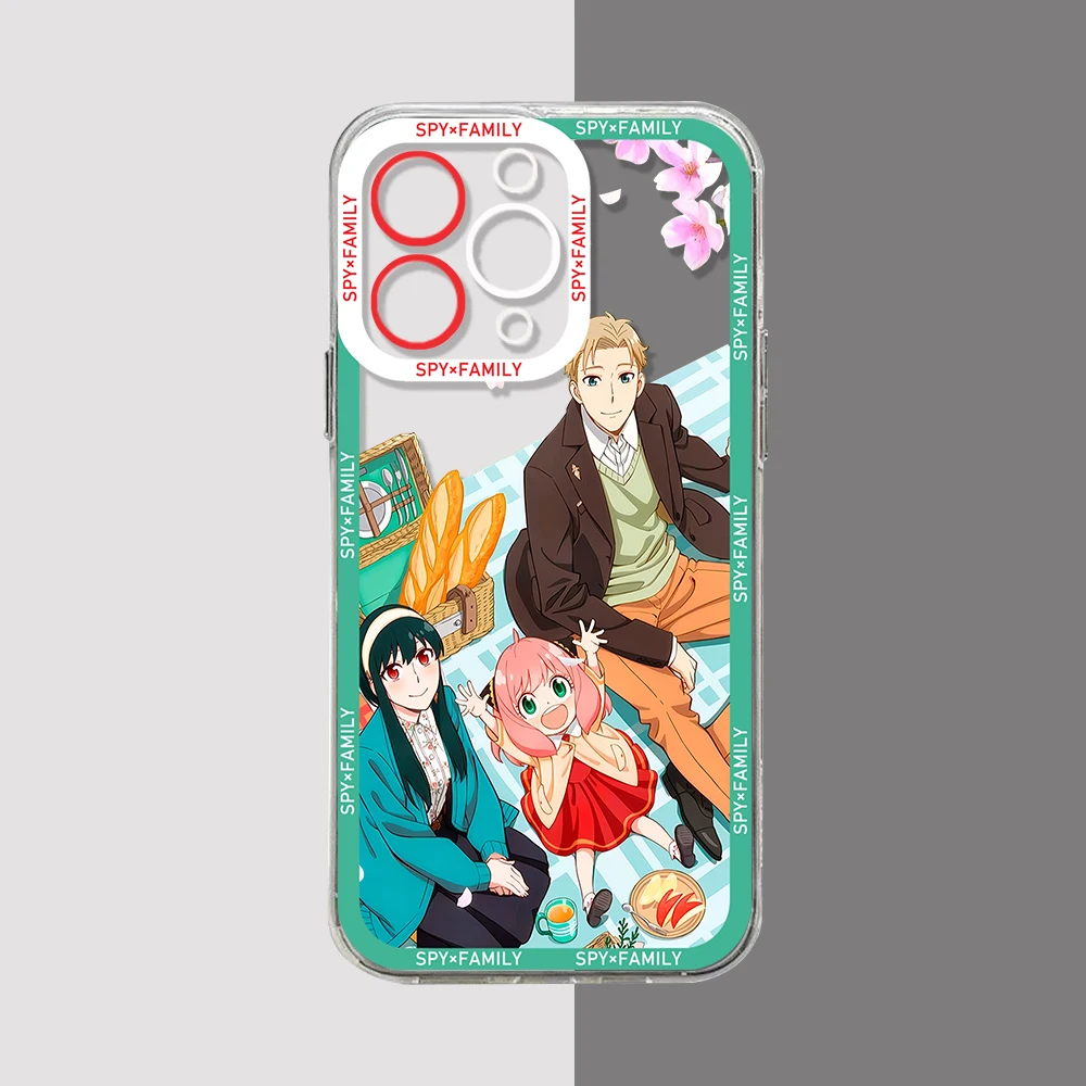 SPY X FAMILY Anime Kawaii Anya Phone Case For iPhone 15 14 13 12 11 Mini Pro Max X XR XSMax 6S 6 7 8 Plus SE20 Transparent Cover