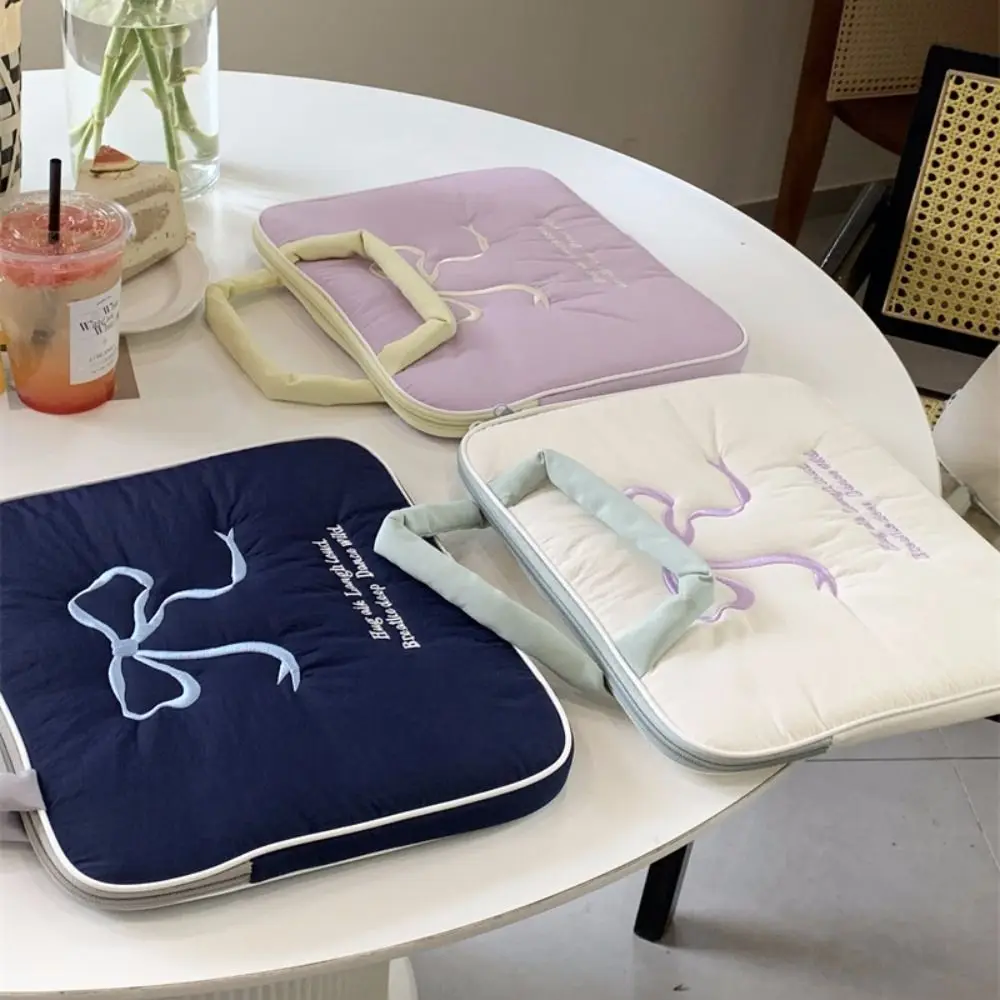 

Durable Puffy Tablet Protective Case Embroidered Large Capacity Computer Storage Bag Cute Lightweight Tablet Sleeve Bag Girl
