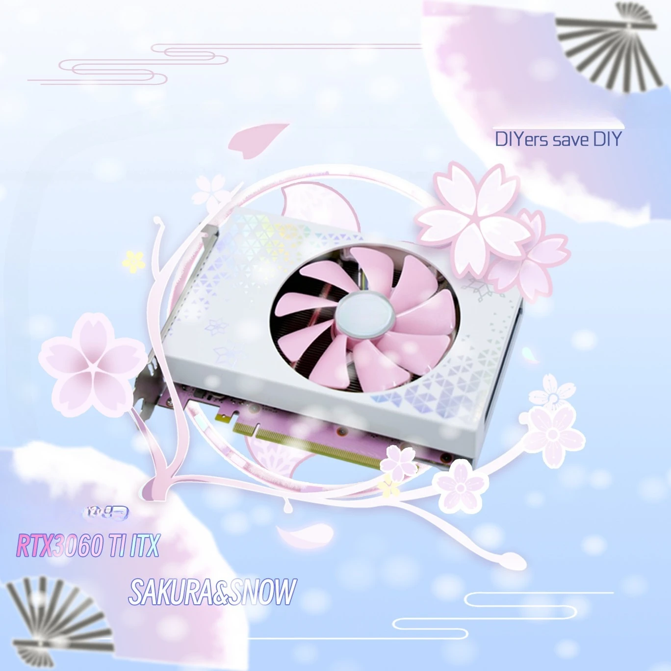 For RTX3060Ti ITX Sakura Snow 8G GDDR6 Graphics card