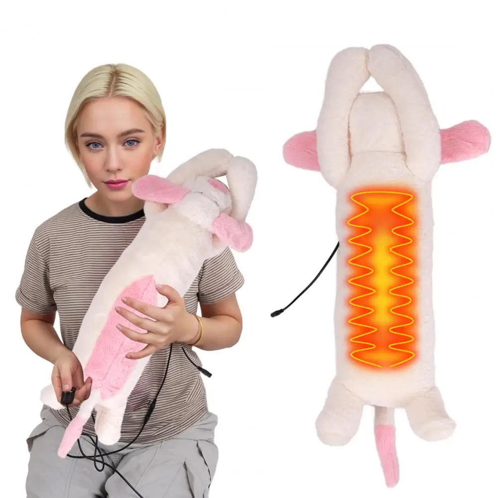 Muñeco con calefacción de animales USB, temperatura ajustable, apagado automático, perro de peluche eléctrico, juguete para gato, hombro, espalda, cuello, almohada de Animal cálida