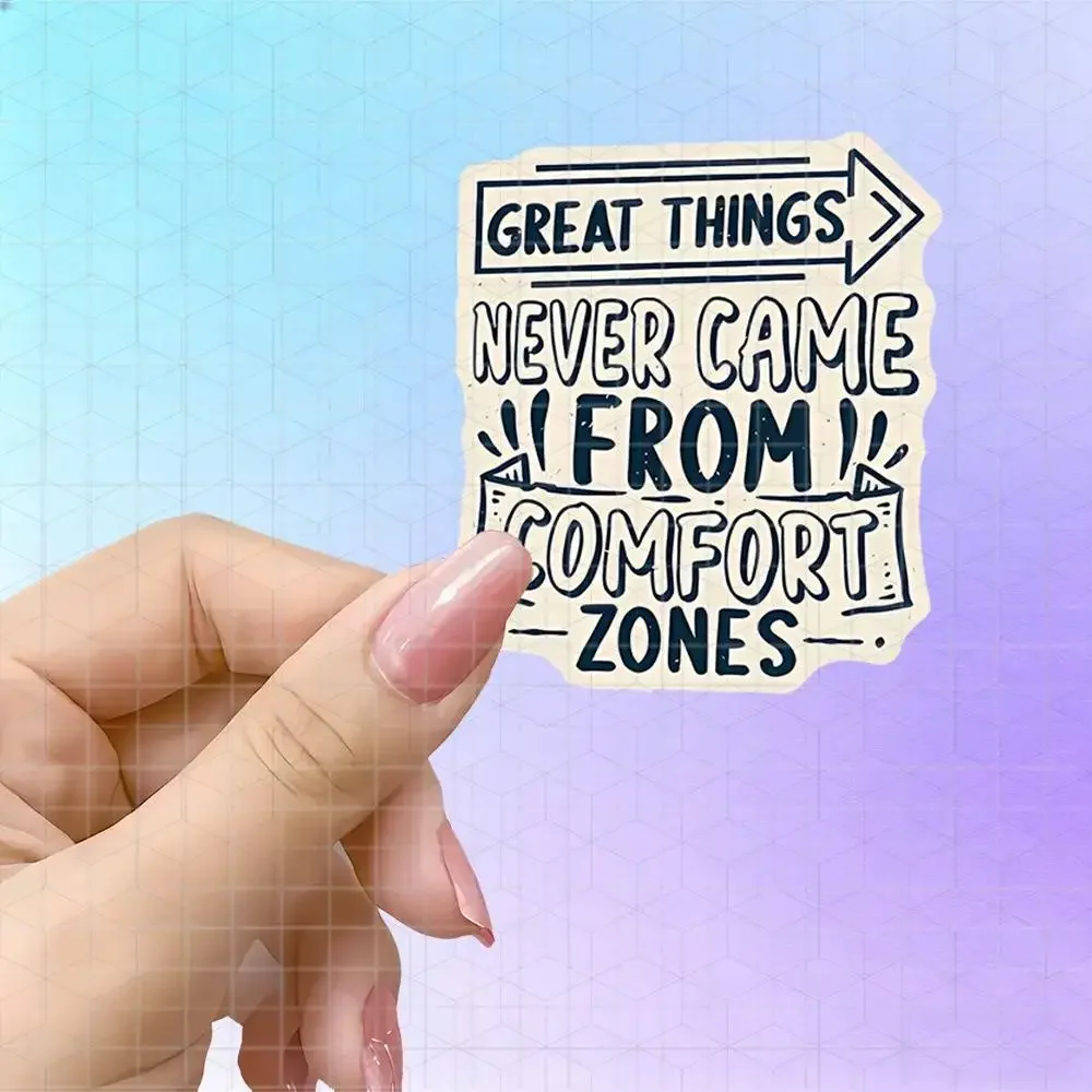Extraordinary Achievements Leave Comfort Zone Inspirational Vinyl Sticker Matte Decal For Laptop