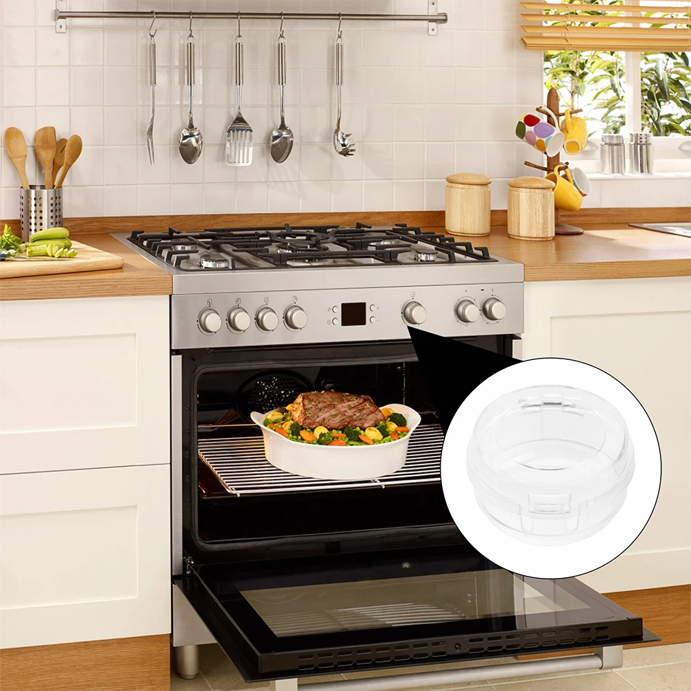 

4 Pcs Knob Stove Knob Covers Covers Gas Switch Guard Safety Protector White Color Kitchen Home Decor Durable Long Lasting