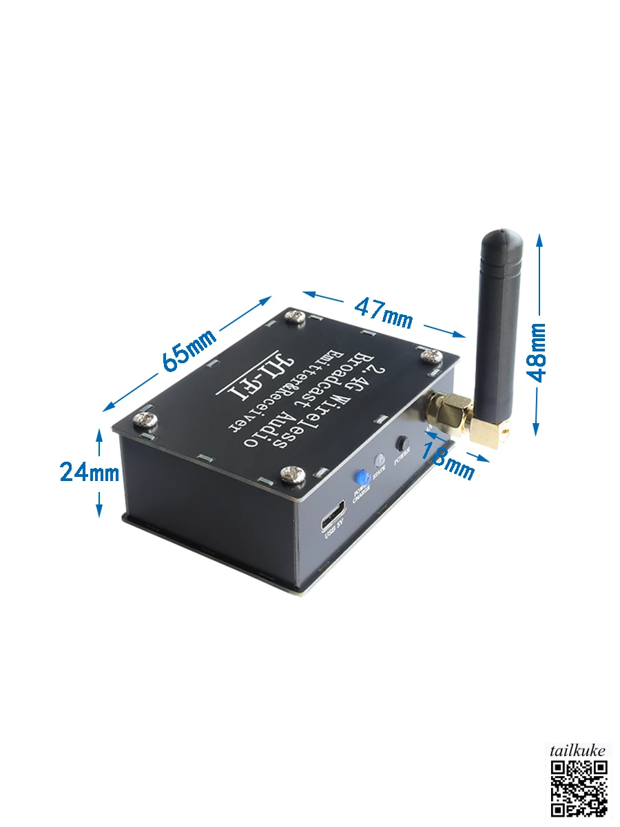 2.4G High Fidelity Audio Wireless Transmission Transceiver Supports One Send Multiple Receive Stereo