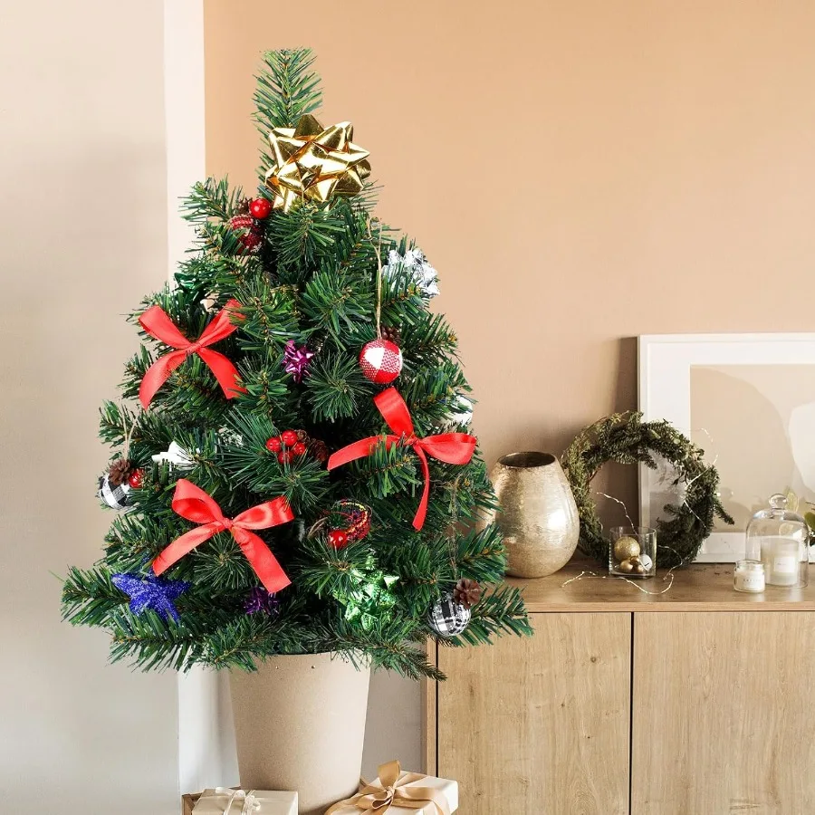 4 قطعة أشجار عيد الميلاد في الهواء الطلق 24 ''ممر صغير أشجار عيد الميلاد مع حصص الاصطناعي مقاوم للماء أشجار عيد الميلاد حديقة الديكور