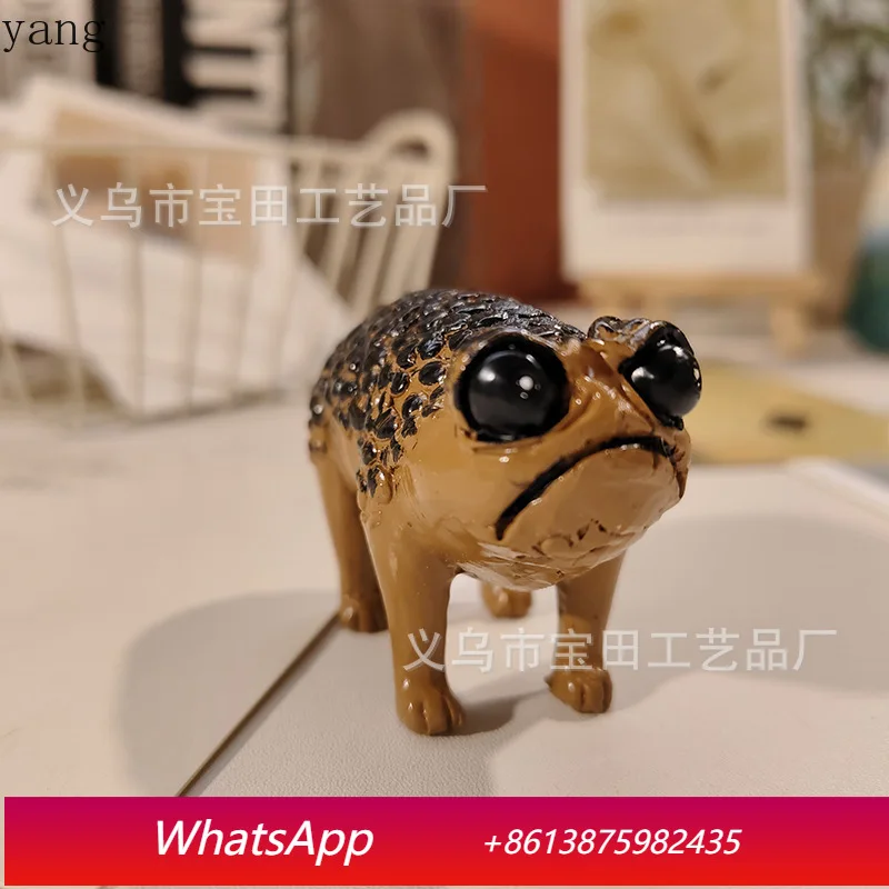 

CX Cute Black African Rain Frog Toad Statue Gift Home Ornament Decoration