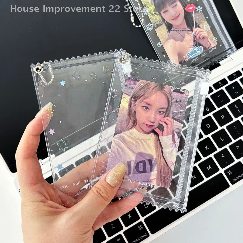 شفافة الحلو Photocard حامل لطيف بسيط عرض الصور حقيبة قلادة المعبود صور بطاقة الغطاء الواقي حامل بطاقة الموضة