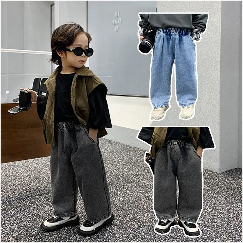 

Boys Jean Pants Long Trousers Cotton 2024 Cute Spring Autumn Baby's Kids Pants High Quality Children's Clothing